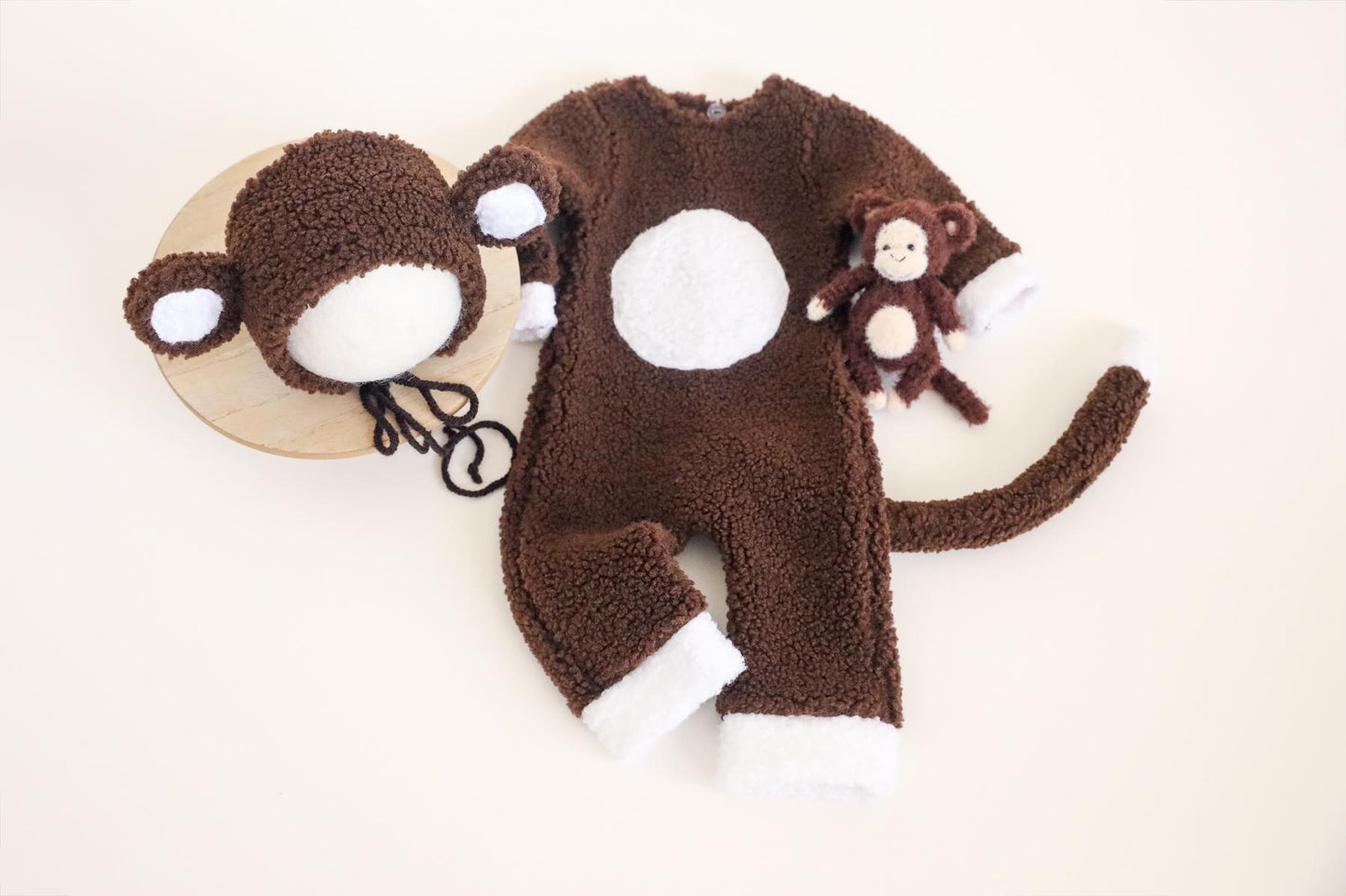 RTS! Newborn monkey outfit | Newborn photography prop Wild animal props Baby monkey outfit Monkey toy Felted banana