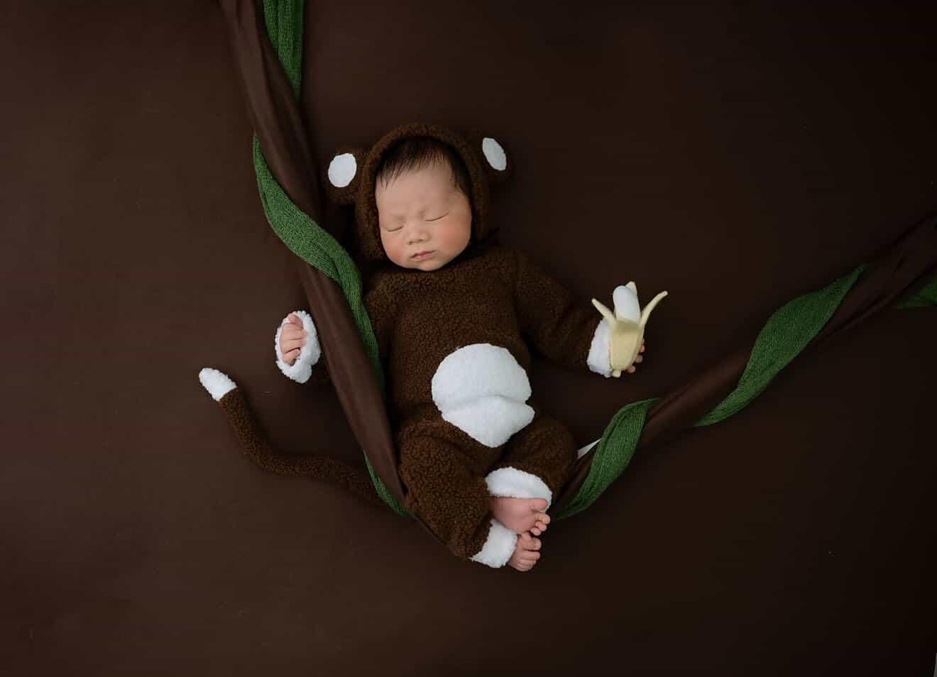 RTS! Newborn monkey outfit | Newborn photography prop Wild animal props Baby monkey outfit Monkey toy Felted banana