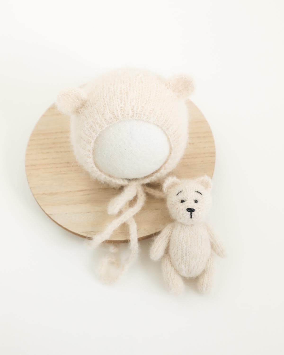 RTS! Knitted bear/bunny props | Newborn knitted romper & bear bonnet Newborn photography props Bear Bunny props Footless romper Bear bonnet