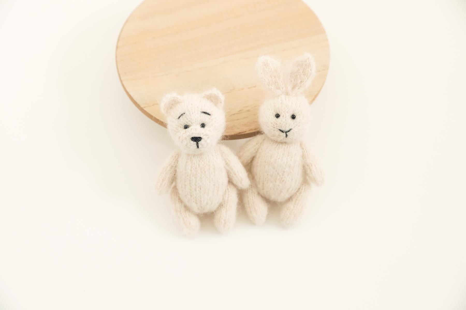 RTS! Knitted bear/bunny props | Newborn knitted romper & bear bonnet Newborn photography props Bear Bunny props Footless romper Bear bonnet
