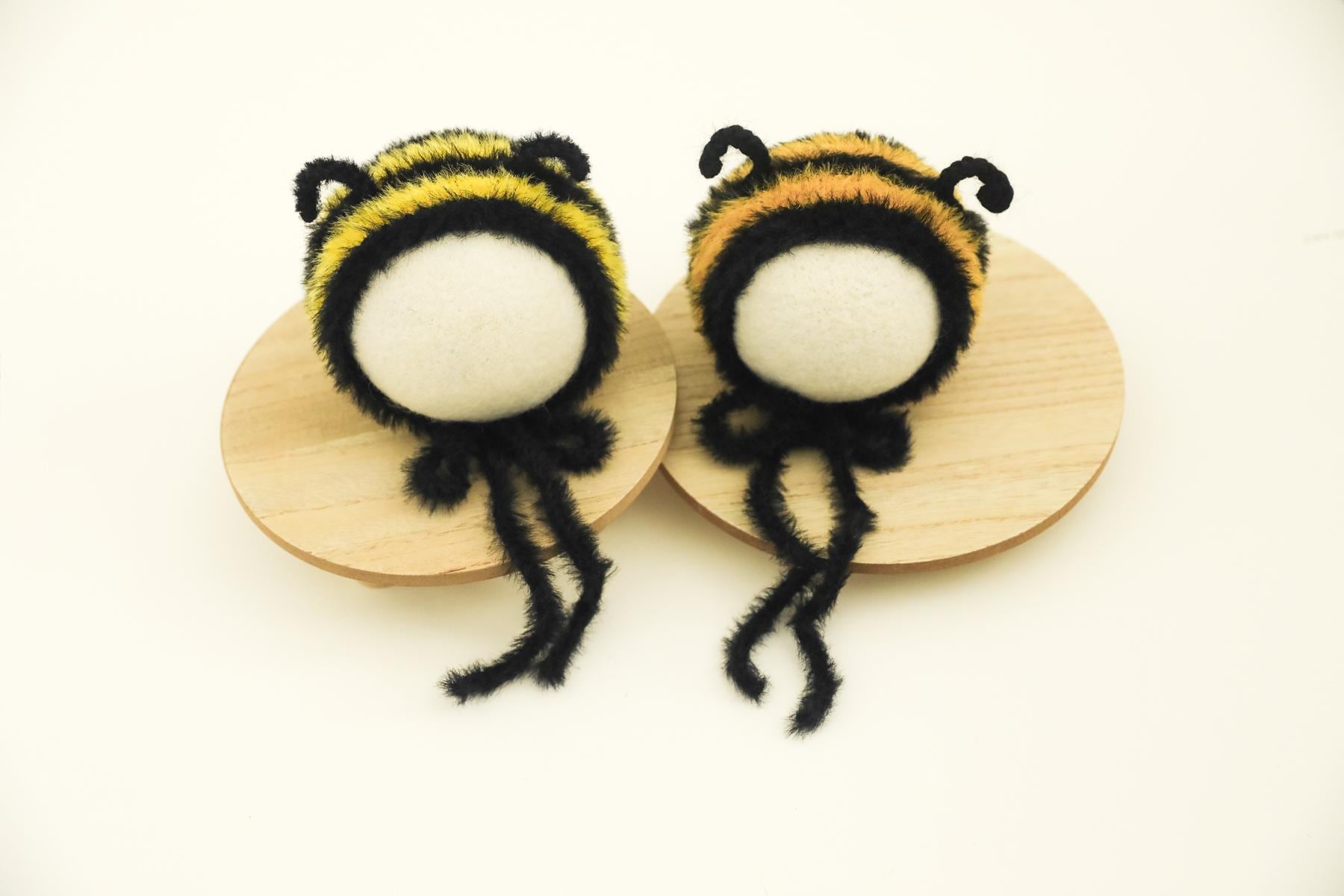 RTS! Fuzzy bee bonnet | Newborn photography props Baby bumble bee bonnet Newborn knitted bumblebee bonnet