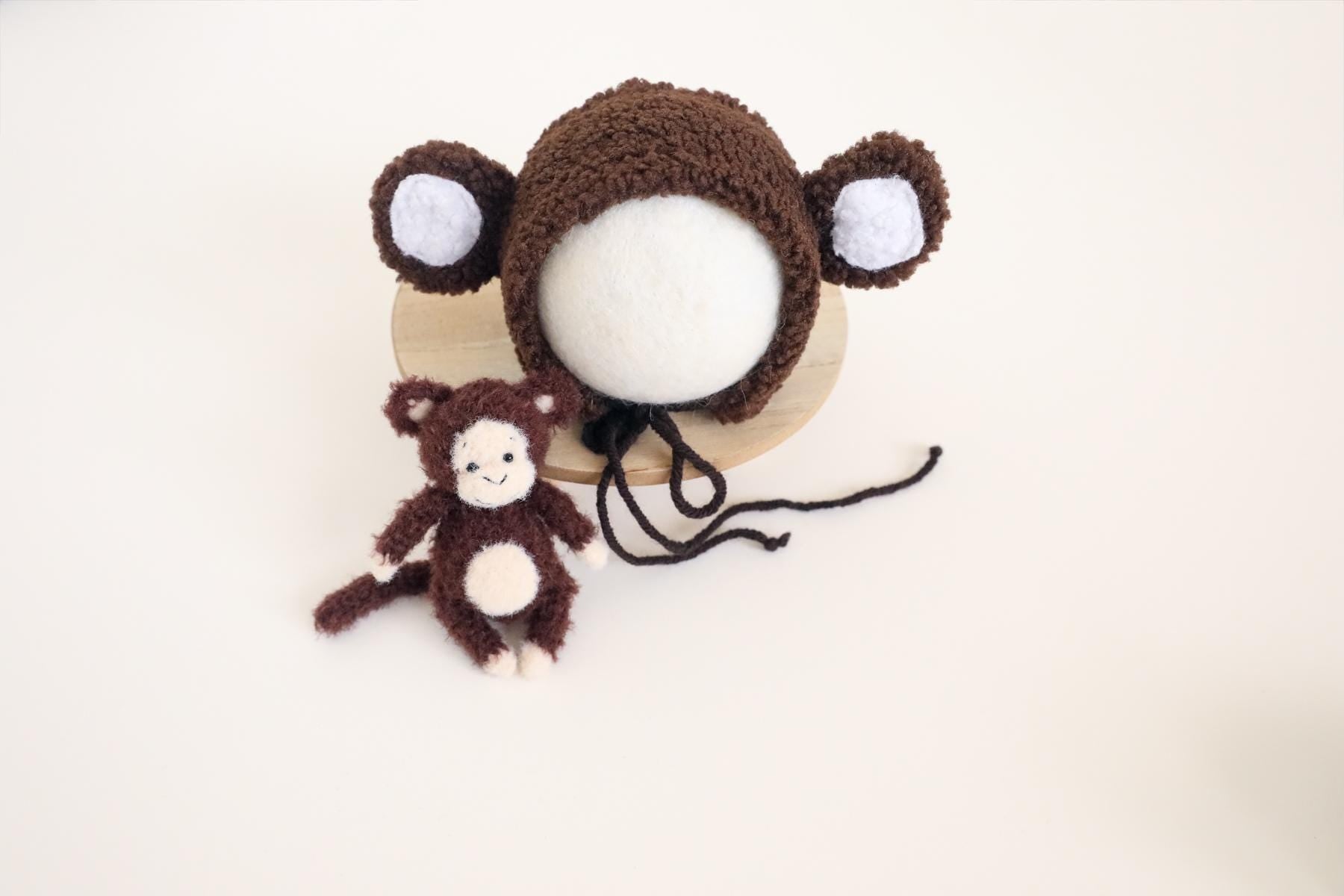 RTS! Newborn monkey outfit | Newborn photography prop Wild animal props Baby monkey outfit Monkey toy Felted banana