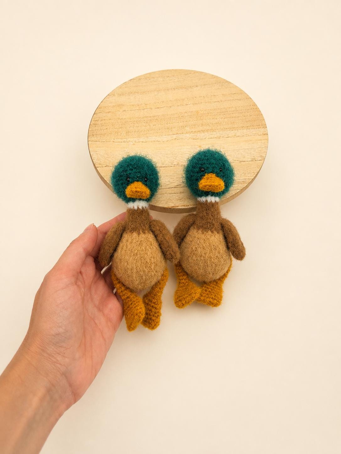MADE TO ORDER! Mini mallard duck toy | Newborn photography props Knitted wild posing toys Hunting props Waterfowl/mallard duck lovie