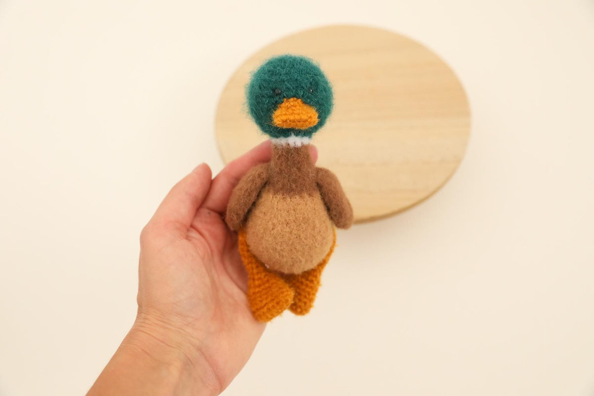 RTS! Mini mallard duck toy | Newborn photography props Knitted wild posing toys Hunting props Waterfowl/mallard duck lovie