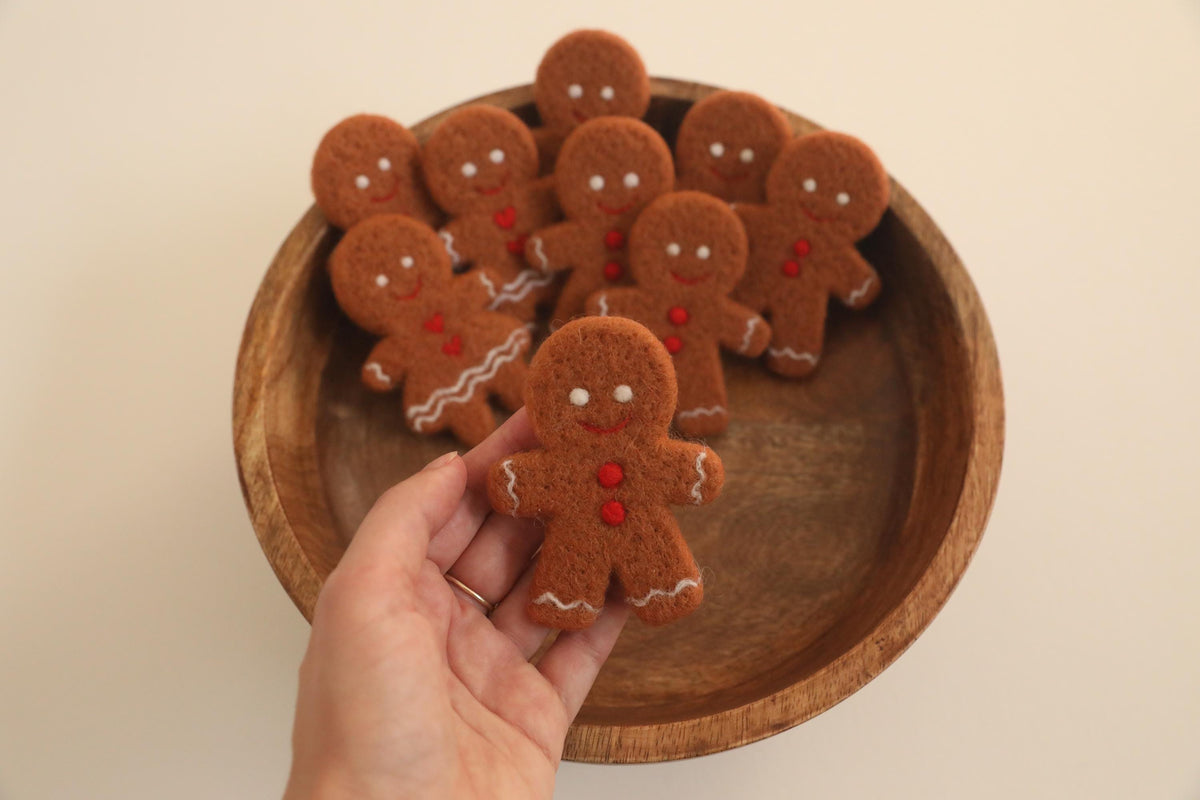 RTS! Felted Gingerbread cookie | Newborn photography props Baby stuffie/lovie toy Wool toy Gingerbread boy Gingerbread girl cookie lovies